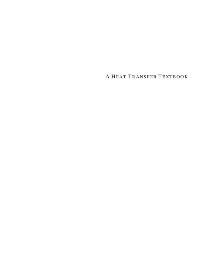A Heat Transfer Textbook, 5th Edition Thumbnail