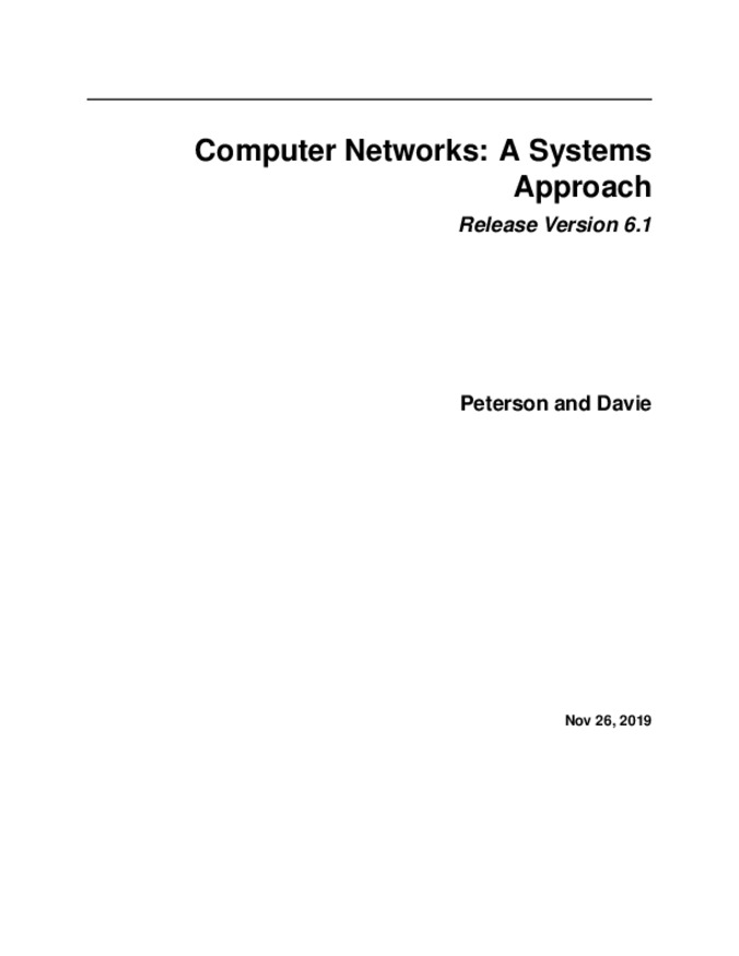 Computer Networks: A Systems Approach Miniature